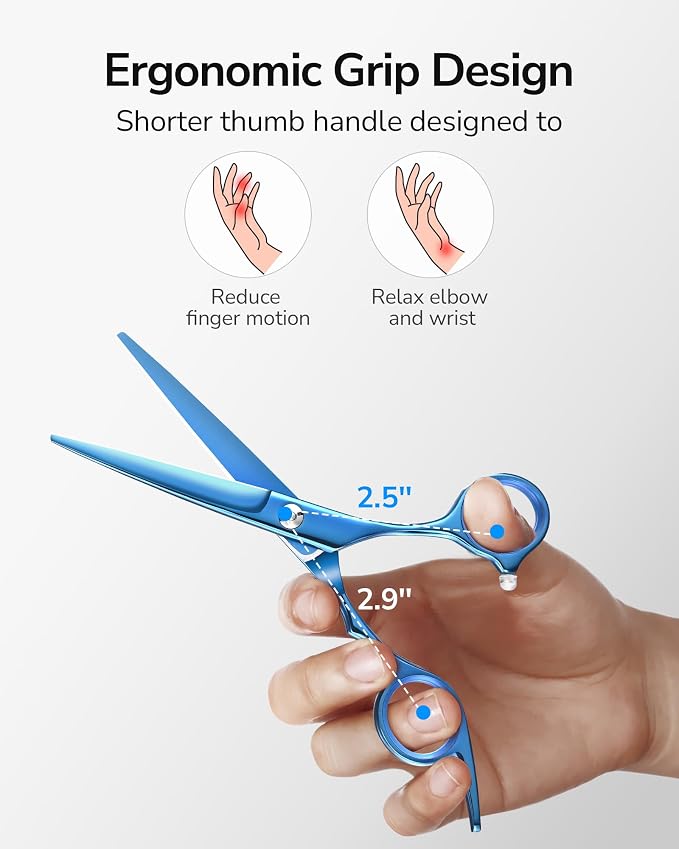 Hair Cutting Scissors, ULG Professional Hair Scissors 6.5 inch Right-Hand Razor Edge Barber Shears Salon Hair Cutting Shears Made of Japanese Stainless Steel, Hand Sharpened Navy