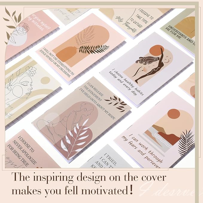 Tatuo 24 Pcs Positive Affirmation Notebooks for Women Boho Inspirational Notebook Small Motivational Encouragement Notepads Daily Affirmations Journal Student Teacher Coworker Back to School Supplies