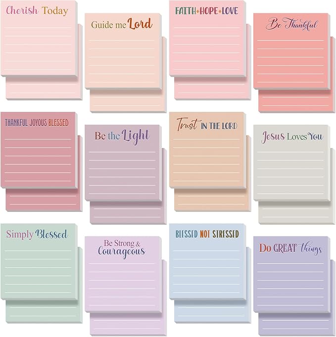 Yinder 24 Pcs Sticky Notes Gifts Bulk,Bible,Aesthetics