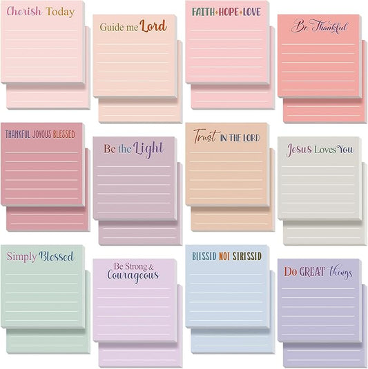 Yinder 24 Pcs Sticky Notes Gifts Bulk,Bible,Aesthetics