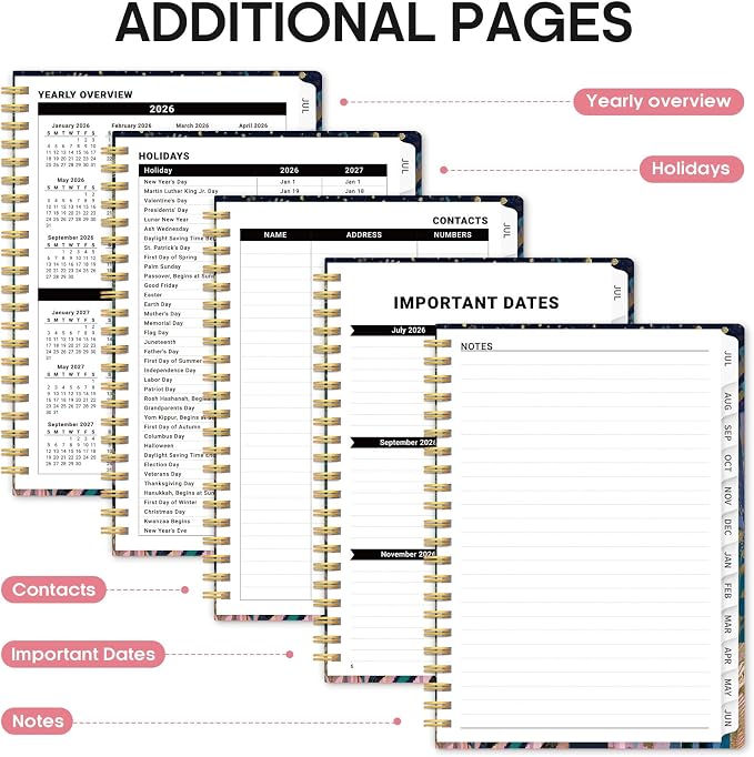 Planner 2026-2027, Academic Year Weekly and Monthly Calender Planner, from Jul 2026 - Jun 2027, Spiral Bound School Planning Book, Perfect for Teacher, Student, Women & Men, A5 (6.3" x 8.5"), Midnight Jungle