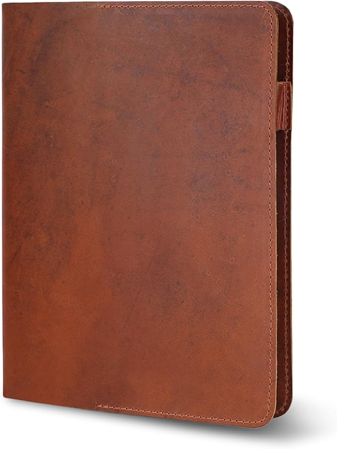 Tan B5 Journal Cover for Field Notes - 7.5x10 XL Leather Notebook Cover Planner Cover, Refillable Leather Journal Cover, Composition Notebook Cover & Diary Cover for Travel