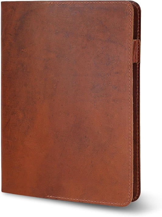 Tan B5 Journal Cover for Field Notes - 7.5x10 XL Leather Notebook Cover Planner Cover, Refillable Leather Journal Cover, Composition Notebook Cover & Diary Cover for Travel