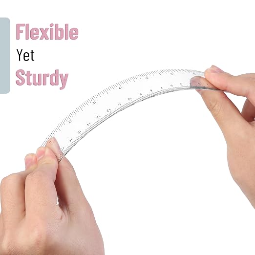 Mr. Pen- Plastic Ruler, 8 Inch, 3 Pack, Easy-to-Read Markings | Scratch-Resistant Design, Durable Clear Rulers for Crafting Office & School, School Supplies