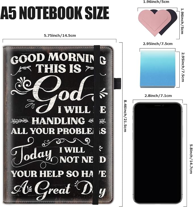 Hardcover Executive Notebooks, A5 PU Leather Lined Journal Notebook, 200 Pages Thick Paper Subject Notebooks for School,Work,Home Writing Business Notebook, Diary Book ，Inspirational Quotes