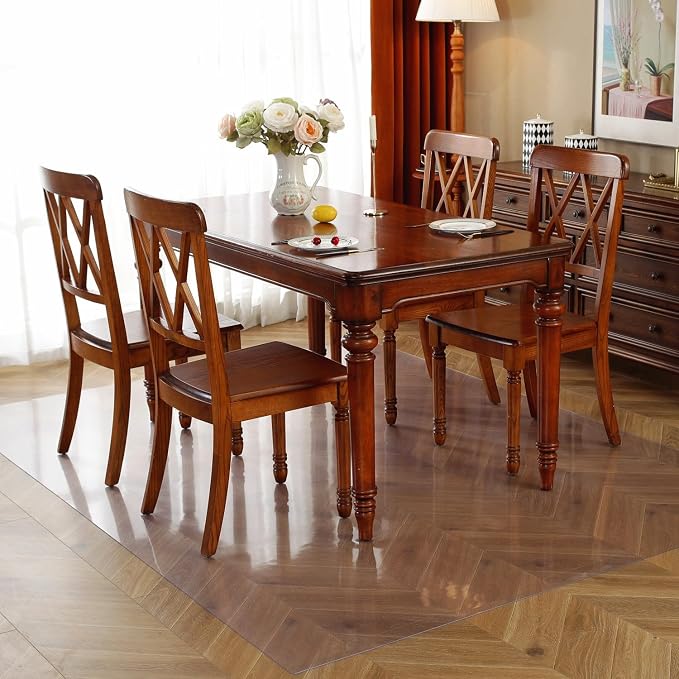 OstepDecor Clear Table Cover Protector 28 x 72 Inch, 1.5mm Thick Plastic Table Cover, Dining Table Protector Pad, Waterproof & Easy Cleaning PVC Desk Mat for Dresser, Coffee & Kitchen Wooden Tabletop
