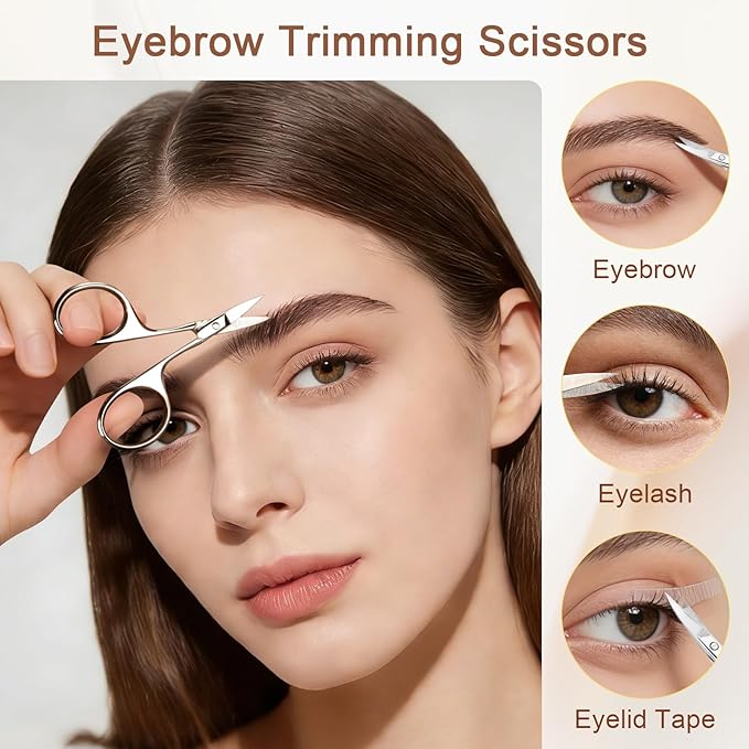 Hdama Eyebrow Scissors, Mini Grooming, Nose and Facial Hair, Men Women | For trimming mustache, beard, and facial hair. Compact mini scissors for precise grooming.