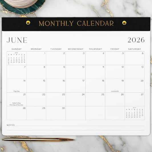 Aesthetic 2026-2027 Desk Calendar - Runs From January 2026 Until July 2027 - Minimalistic Office Desktop/Wall Calendar 14.5"x11.5" for Easy Organizing