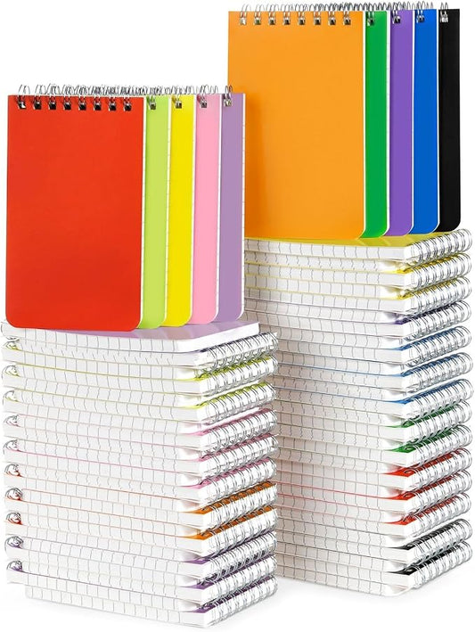 Dynta Pocket Notebook Bulk 60 Packs, 3x5 Inch Mini Notebook Top Bound With Lined Pages, 10 Vibrant Colored Small Notepad 60Sheets/120Pages, Note Pads for Listing, Planning, Note Taking