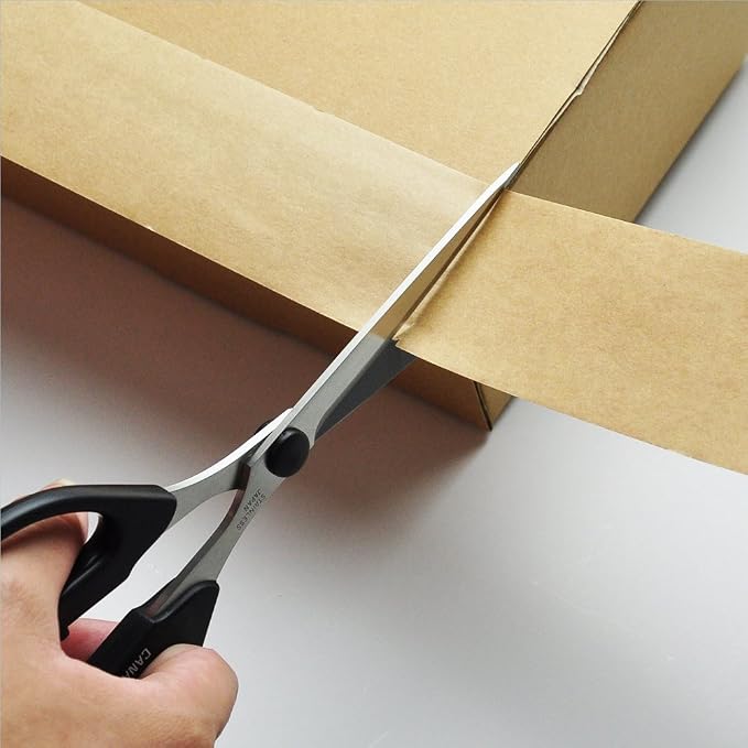 CANARY Craft Scissors Long Blade 8.2" [Extra Non-Stick] All Purpose Scissors, Japanese Stainless Steel Blade, Made in JAPAN, Black