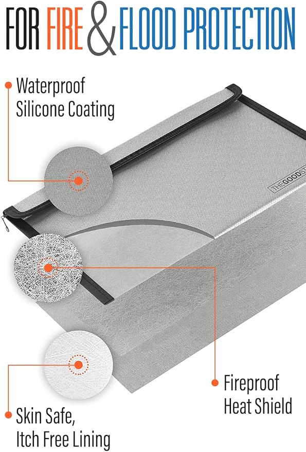 Fireproof Cash Envelope - Fast, Compact Protection for Valuables | 8 x 5 Inch, 2000°F Rated - Zippered Water-Resistant Pouch Keeps Cash, Passports, Jewellery and Small Documents Together