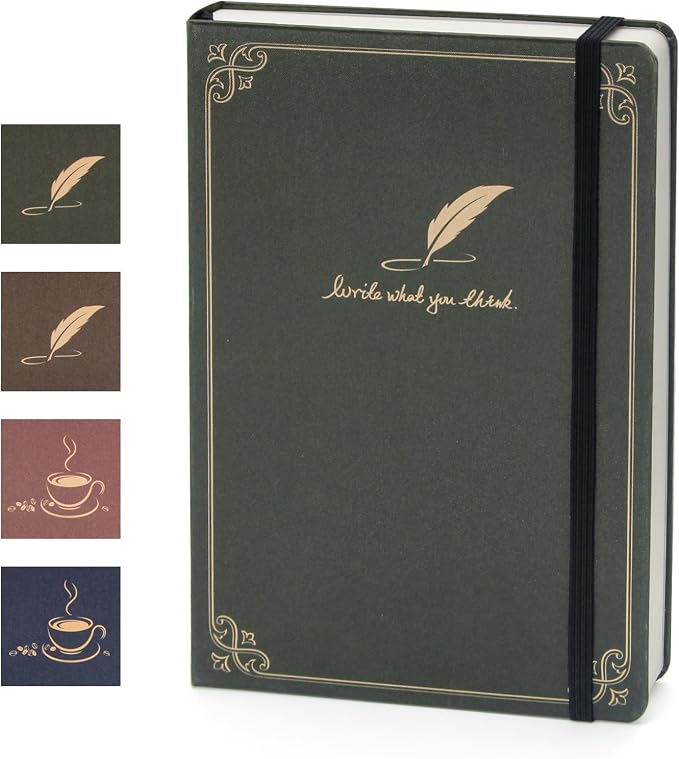 WETLOTE European Vintage Pattern Notebook - Made of sustainable and excellent quality paper,gold fabric and simple patterns, suitable for office, school and many other occasions(Line/Black/B5)