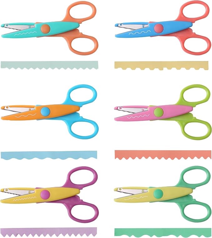Mr. Pen- Craft Scissors Decorative Edge, 6 Pack, Pastel Colors | Zig Zag Scissors for Crafting, Scrapbooking, Fancy, Pattern, Design