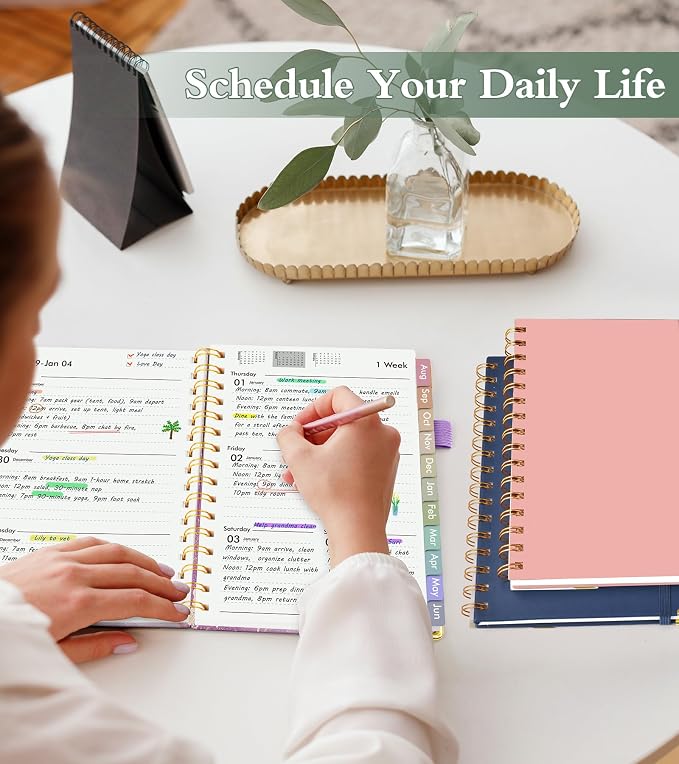 Academic Planner 2026-2027, Hardcover Weekly and Monthly Calendar Planner from July 2026 - June 2027, Daily Agenda Planners with Tabs, College School Organizer for Student Teacher, A5 (6.1" x 8.2"), Purple Marble