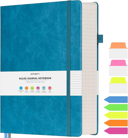 College Ruled Notebook B5, 312 Numbered Pages Diary, Lined Leather Journal | Extra-Thick with 2X Writing Space, 100gsm No Bleed Paper, Hardcover, Lay-Flat, for Work, School, Meeting Notes & Journaling