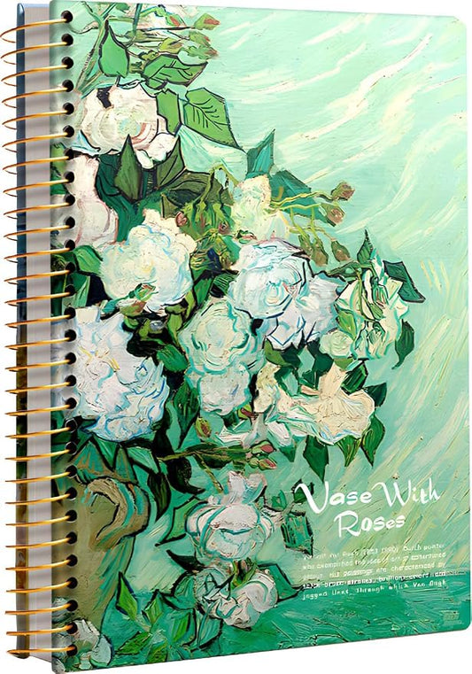 Large Spiral Notebook, B5, 300 Pages, 8x10 Big Notebook, Hardcover Large Journal, Thick Lined Notebook, Between College Ruled and Wide Ruled, Van Gogh Gifts for Women and Children.
