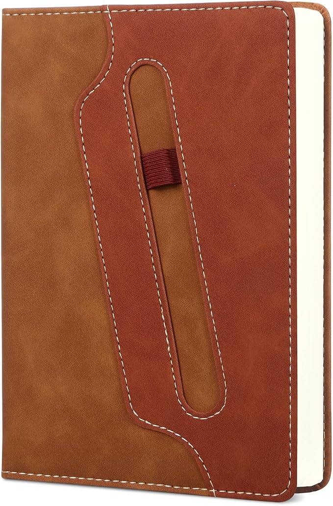 Comix Lined Journal Notebook for Men Women - 304 Pages Thick Journal, 5.9" x 8.3", Hardcover, College Ruled, Fits for Writing, Notes-Taking, Diary and Work, Brown