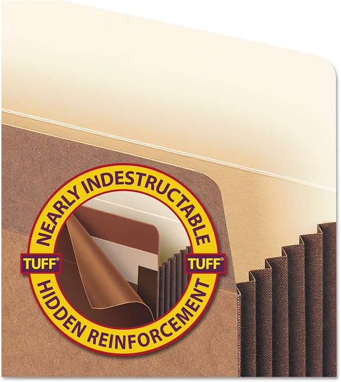 Smead Tuff Expanding Pockets, Set of 10 Accordion File Organizers for File Folders, Straight-Cut Tab, 5-1/4 inch Expansion, Letter Size, Office Supplies, Document Organizer (73390)