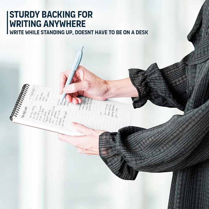 To Do List Notepad 3 Pack: Has Multiple Functional Sections - 6.5 x 9.8" 60 Sheets - Spiral Daily Planner Notebook - Task Checklist Organizer Agenda Pad for Work, Note and Todo Organization