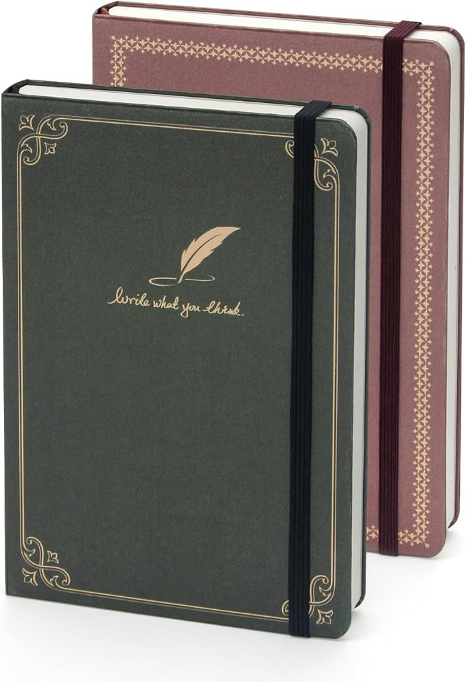 WETLOTE European Vintage Pattern Notebook - Made of sustainable and excellent quality paper,gold fabric and simple patterns, suitable for office, school and many other occasions(Black+Red/B6)