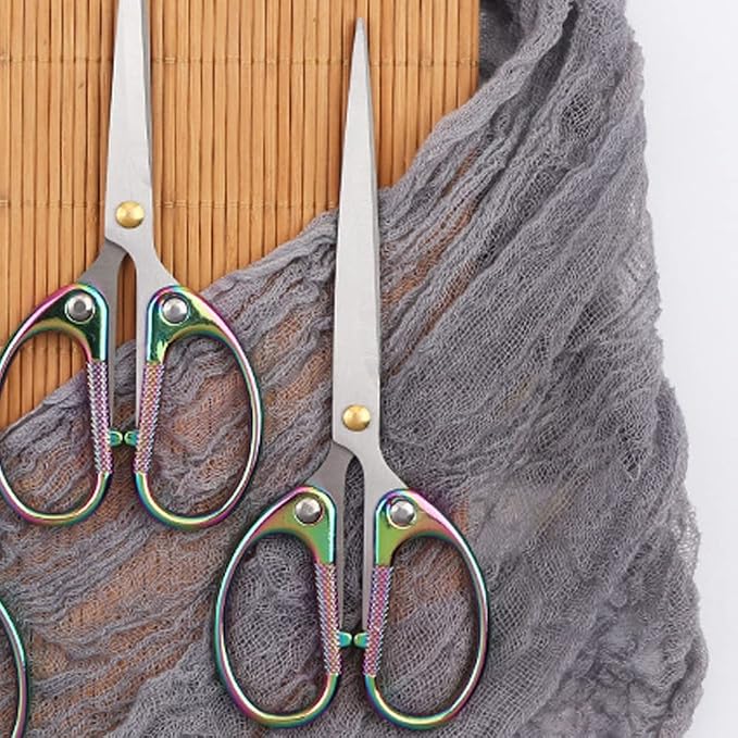 6.3-inch Small Craft Scissors, Sharp Blades Office Scissors for Desk, Stainless Steel All Purpose Scissors for Office, Home, School, DIY, Sewing, Fabric (Colorful)