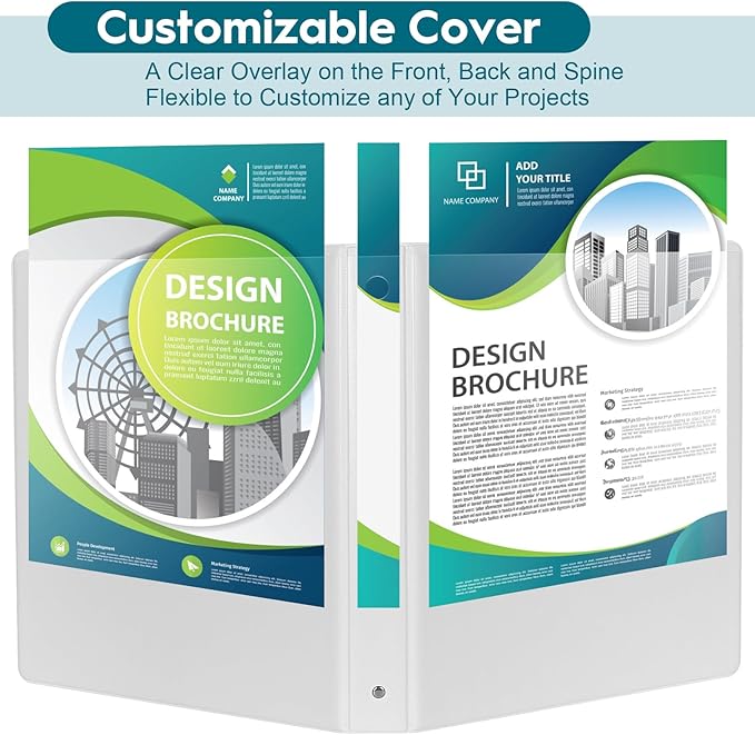 Bulk 24 Pack Economy 3-Ring Binders, 1 Inch, Round Rings, 200 Sheet Capacity, ClearVue Presentation View, Non-Stick, White (24)