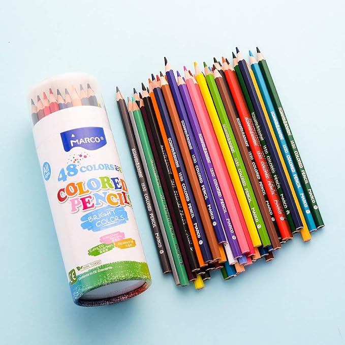 oily soft core smooth color pencil, 48 colors, smooth strokes