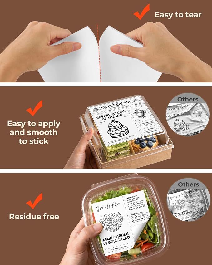 MUNBYN 4x4 Thermal Labels, 500 Sheets/Roll, White | Strong Adhesive & Perforated, Non BPA&BPS for Small Business, Shipping Postage Bakery