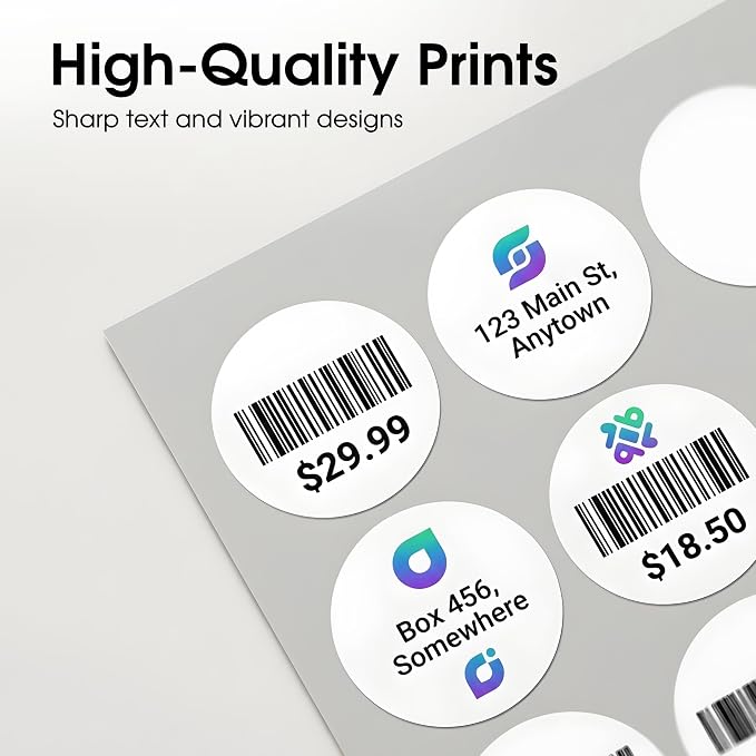 1" Printable Round Labels for Laser and Inkjet Printers - 31500 Blank Labels, 500 Sheets for Price Tags, Thank You Stickers, QR Codes, Business Logos - Spartan Industrial Template C002