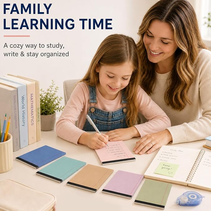 gisgfim 12 PCS 4" x 6" Small Legal Pad College Ruled Lined Mini Legal Pad 80 GSM Soft Neutral Law Memo Pads 30 Sheets Memo & Scratch Pads for Home Office School Work Business To Do List Grocery List