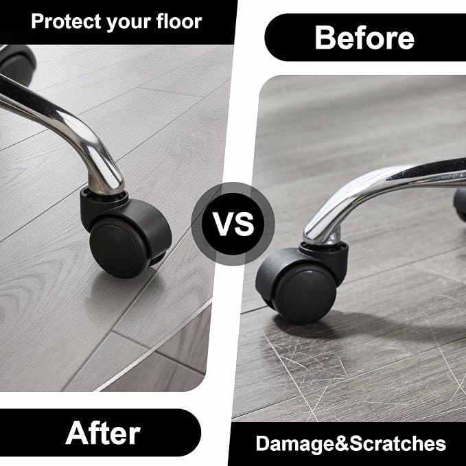 Clear Chair Mat for Hard Floor, 48" x 48" Heavy Duty Floor Protector, Round | Durable Thick PVC, Anti-slip Grip Backing, Smooth Rolling Surface, Scratch-resistant Surface