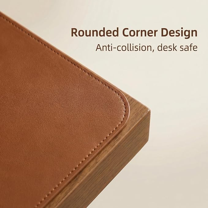 Leather Desk Mat - Non-Slip PU Desk Pad for Office and Home - Desk Organization and Accessories - Ideal for Mouse Pad and Desk Mats on Top of Desks (Brown,26''x 39.01'')
