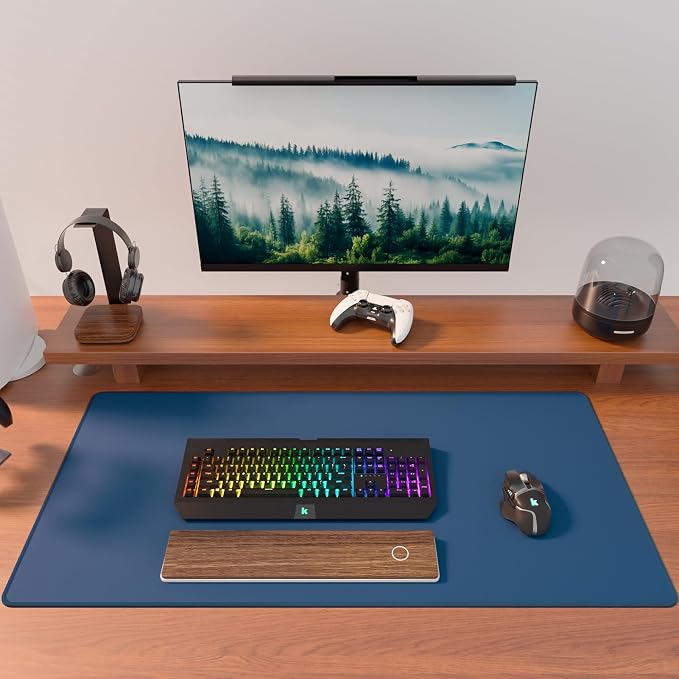KTRIO Large Gaming Mouse Pad, Desk Mat, 31.5 x 15.7 in, Navy Blue, XXL | Smooth Micro-Weave Surface, Artistic Pattern Design, Non-Slip Rubber Base, Durable Stitched Edges, Office & Home Use