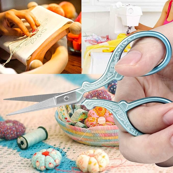 BIHRTC 3.6 Inch Small Embroidery Scissors Sharp Stainless Steel Needlepoint Scissors DIY Tool Dressmaker Shears for Sewing Crafting Needlework Houshold | Sharp Stainless Steel,Needlepoint Scissors,DIY Tool Dressmaker Shears for Sewing Crafting Needlewo...