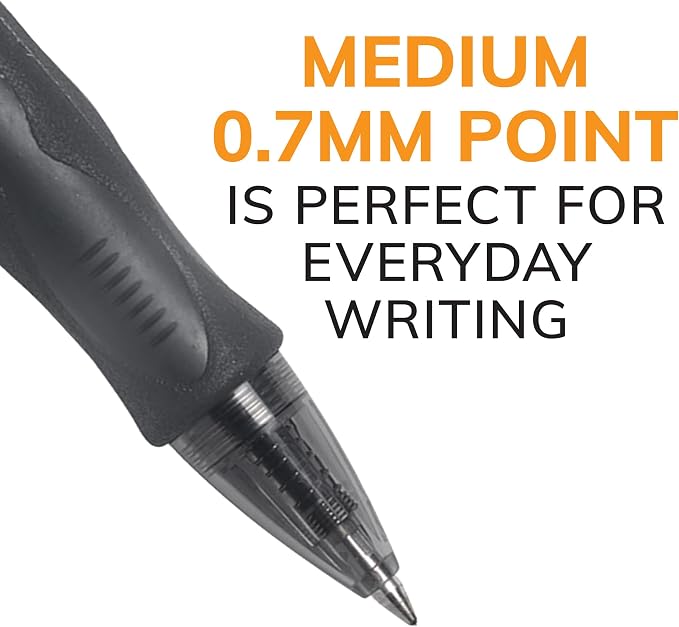 BIC Gelocity Original Blue Gel Pens, Medium Point (0.7mm), 12-Count Pack, Retractable Gel Pens With Comfortable Grip