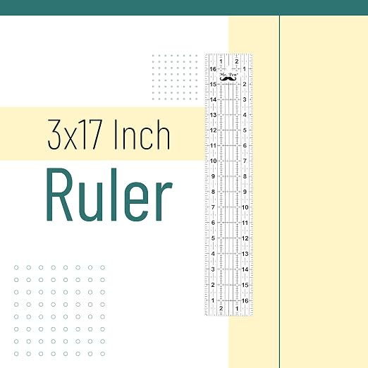 Mr. Pen- Sewing Ruler, 3 x17 Inch, Acrylic Quilting & Cutting Ruler, Non-Slip, Sewing Supplies