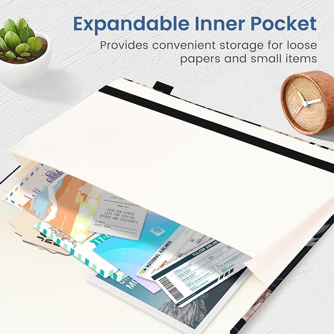 Taja Aesthetic Lined Journal for Women, Pretty 6" x 8" Notebook for Work & Note with 160 College Ruled Pages, Hardcover Leather Notebook for Journaling, Note Taking, Bible Study, Evening Petals