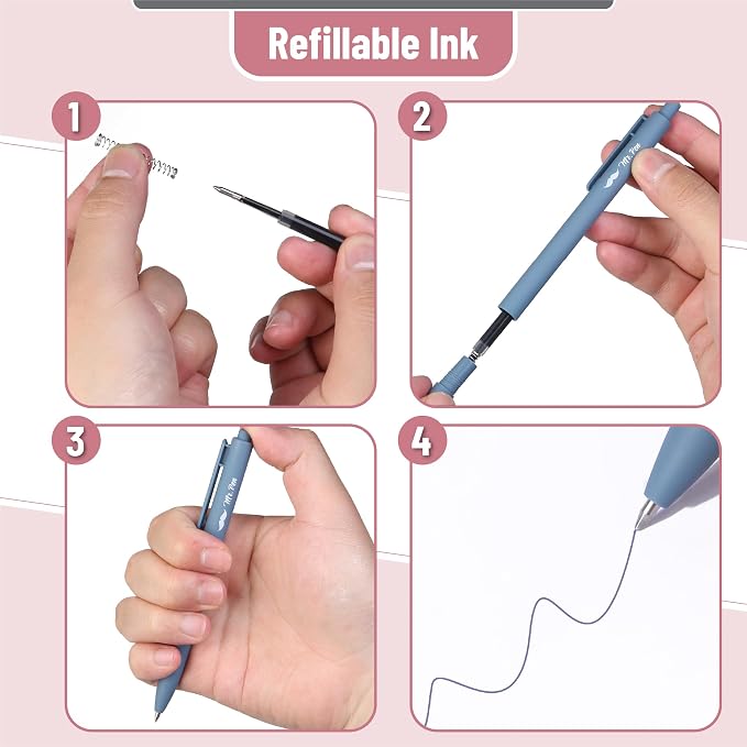 Mr. Pen- Retractable Gel Pens, 12 Pack, Assorted Color Ink | Fine Point 0.5 mm, Fast Dry, Smooth Writing, Cute Gel Ink Pens for Drawing, Writing Planner and School Supplies