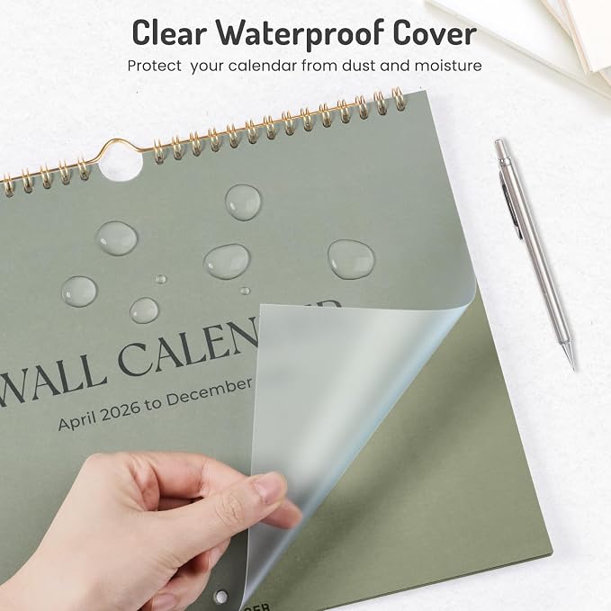 Forvencer 2026 Calendar, 21-Month Wall Calendar 2026, Apr 2026 - Dec 2027, 11" x 8.5" Monthly Planner Calendars with Note Pages & Stickers, Unruled Blocks, Spiral Binding Hanging for Home Office