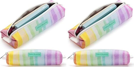 Mr. Pen- Cute Pencil Case Pouch, Rainbow Design, Multipurpose Canvas Bible Pencil Pouch (Pack of 2)