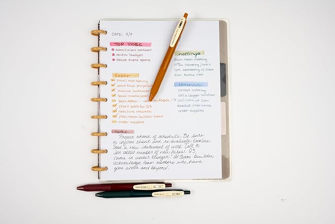 Zebra Pen SARASA Clip Retractable Gel Pen, Assorted Vintage Ink, 10-Pk | Fine 0.5mm Point Tip, Water Based Ink, Ideal for Planners, School and Office Supplies, Journaling and Note-Taking (47510)