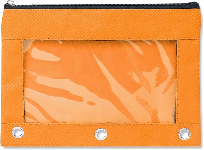 Trail maker 25 Pack Clear Pencil Pouch for 3 Ring Binder Bulk Pencil Pouch Bags for Binder with See Through Window and Zipper | Pencil Pouches for Office, Budgets