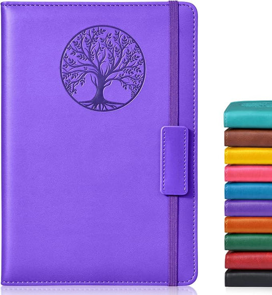 Biuwory Leather Journal Notebook,256 Thick Lined Pages,Hardcover 5.7"×8.3" | Vintage Journal for Women Men,Work,School,Business,Travel Diary,Note taking,College Ruled Writing,Daily Journaling Notebook