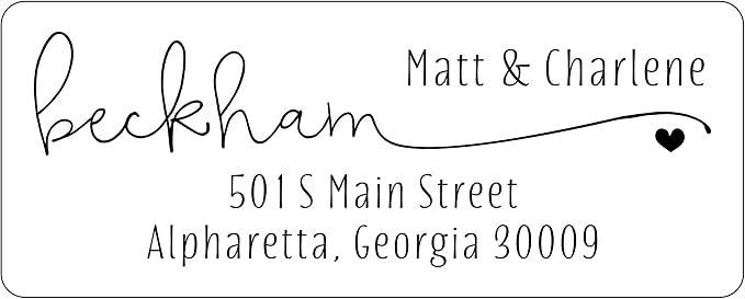 White Address Labels - Personalized Return Address Labels, Mailing and Shipping Labels for Envelopes, Packages, Business, Home by PrettySweetParty (250, Heart)
