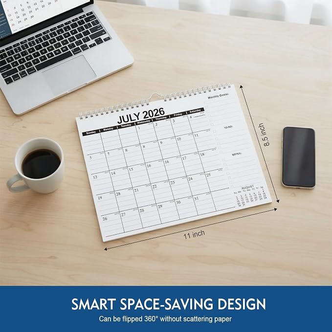 Comix 18 Month Wall Calendar 2026-2027 11x8.5 Inch, Monthly Planner Jul 2026 to Dec 2027, Thick 120GSM Paper with Stable Twin-Wire Binding for Home Office Planning