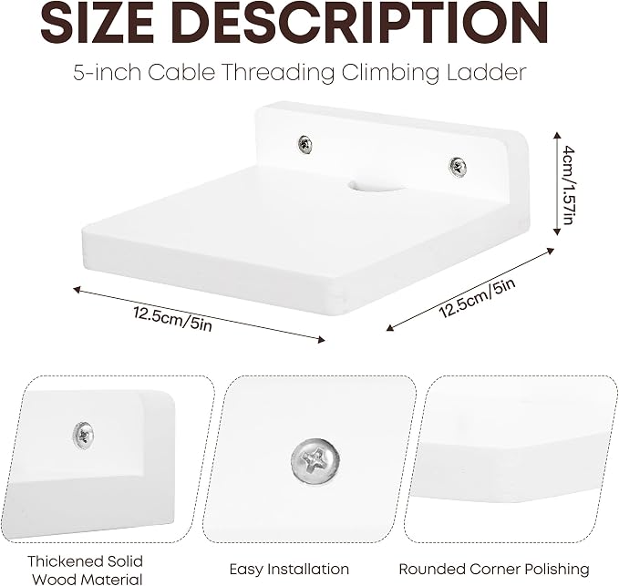 Small Floating Shelf for Wall,5 Inch Wooden Wall Shelf Set of 2,Mini Speaker, Baby Monitor,Cameras，Figurines Display Stand, for Bedroom, Gaming Room, Living Room, Bathroom, Office(White)