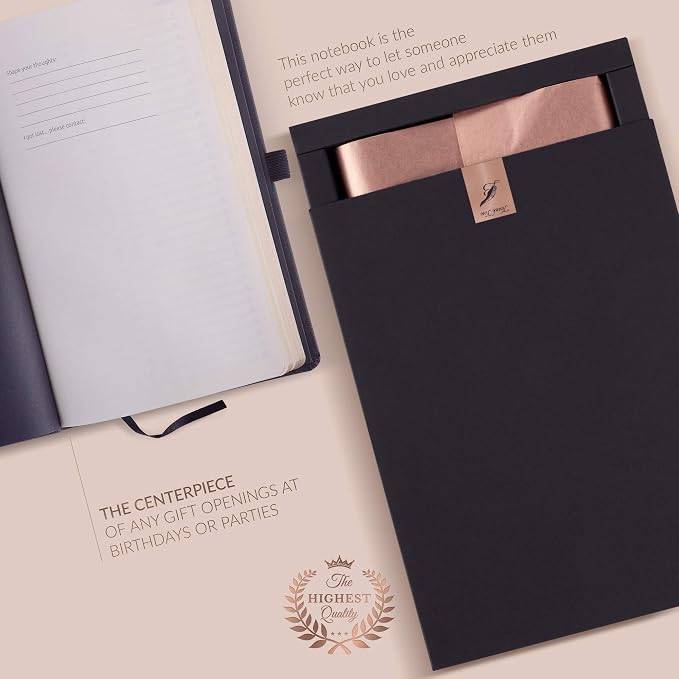 Exclusive Writing Journal for Women and Men - Handmade in Italy with Ivory Paper - Travel Diary Notebook for Daily Notes, Dreams or Planning - Perfect for a Traveler, Writer, Musician(ROSE) (BAROQUE COOPER)