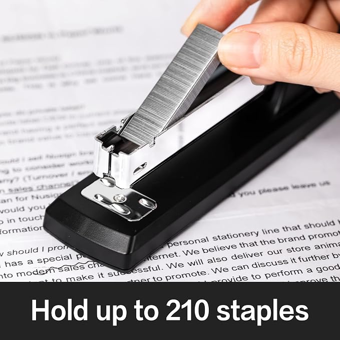 Deli Stapler, Desktop Stapler, 2 Pack, Office Staplers, 25 Sheet Capacity, Includes 2000 Staples and 2 Staple Removers, 2 Pack, Black