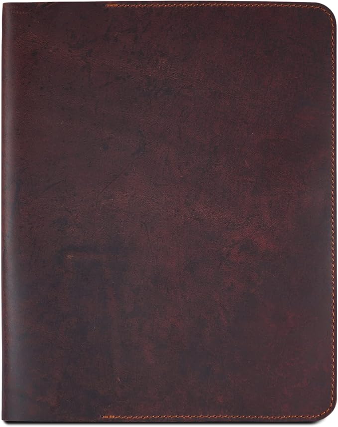 Heavy Duty Full Grain Leather Journal Cover (8.5 x 11 in.), Refillable Cahier XXL, Refillable Spiral Notebook (8.5 x 11 in.), Handmade Leather Journal Cover (Brown)