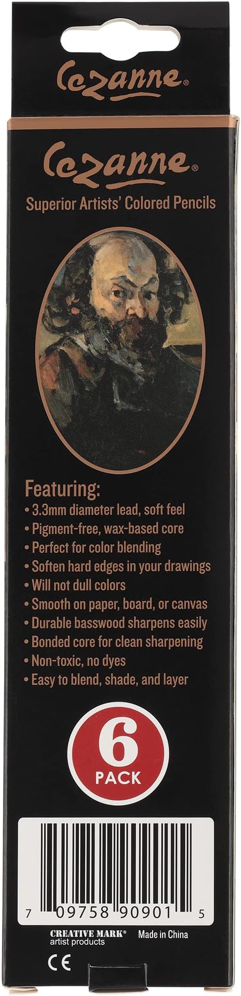Cezanne Creative Mark Premium Colored Pencils, Colorless Blender, 15 Packs (90 Count) Highly Pigmented Artist Set, Smooth Sketching Coloring Highlighting Blending, Soft 3.3Mm Wax-Based